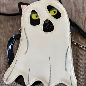 Betsey Johnson Glow In The Dark Black Cat Ghost Purse Bag Crossbody Halloween